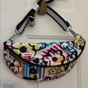 Brighton Black and White Mini Bag with Geometric Design